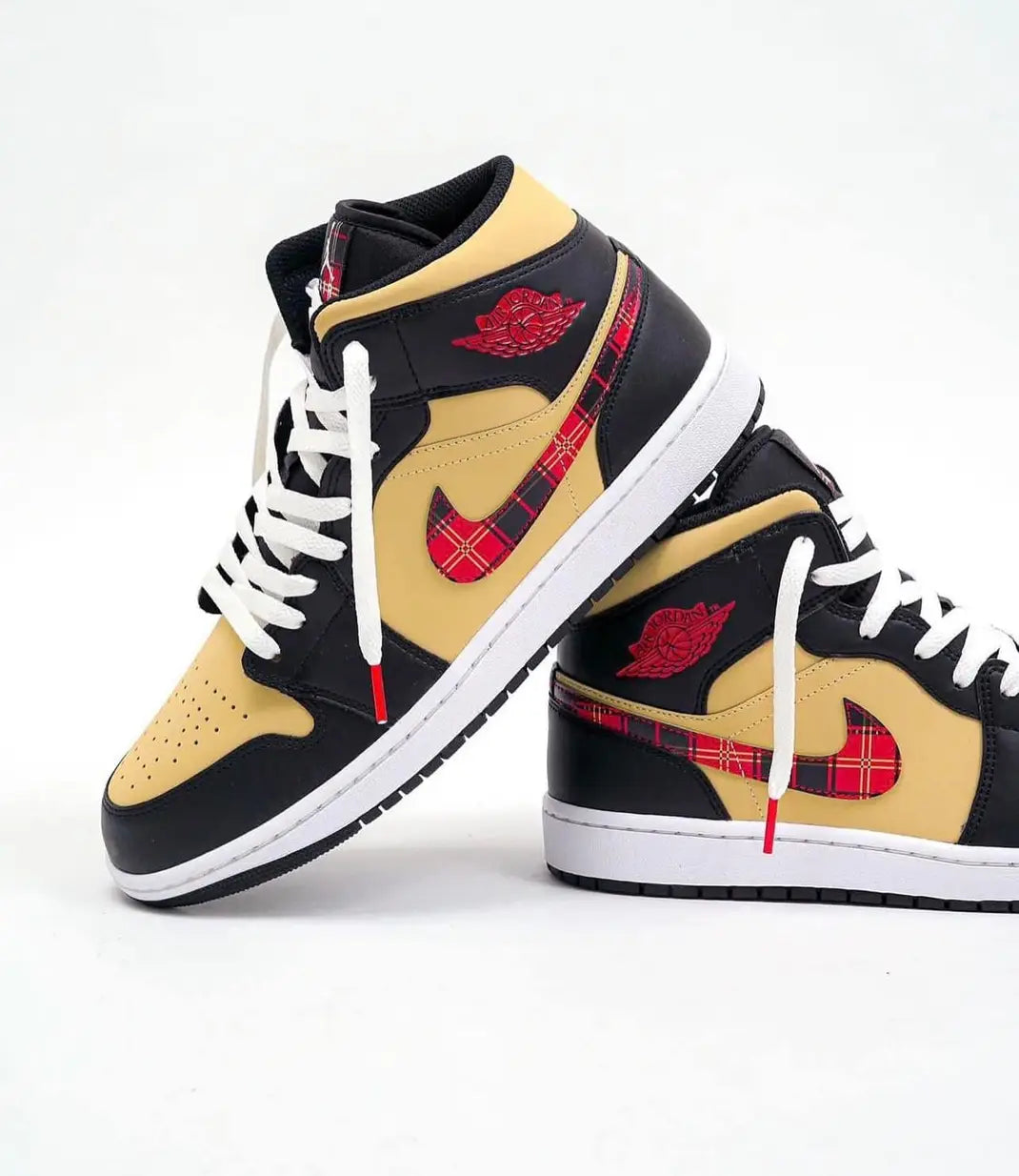 Air Jordan 1 Mid Tartan Swoosh - WORLDOFSHOES