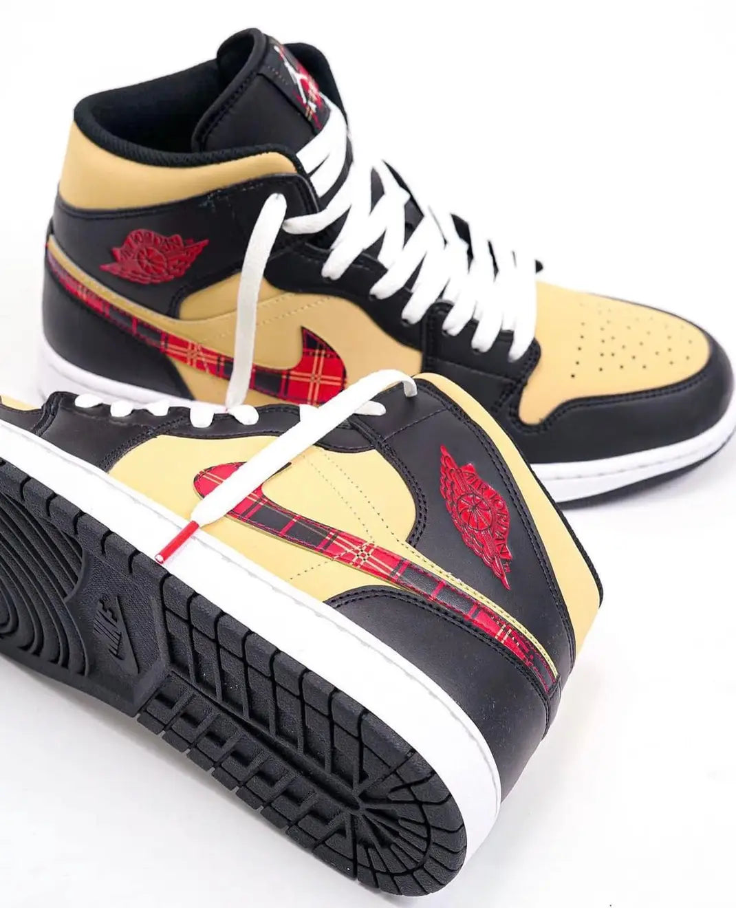 Air Jordan 1 Mid Tartan Swoosh - WORLDOFSHOES