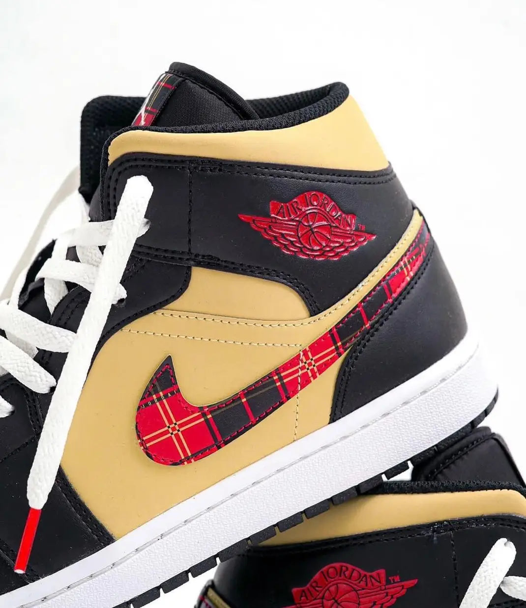 Air Jordan 1 Mid Tartan Swoosh - WORLDOFSHOES