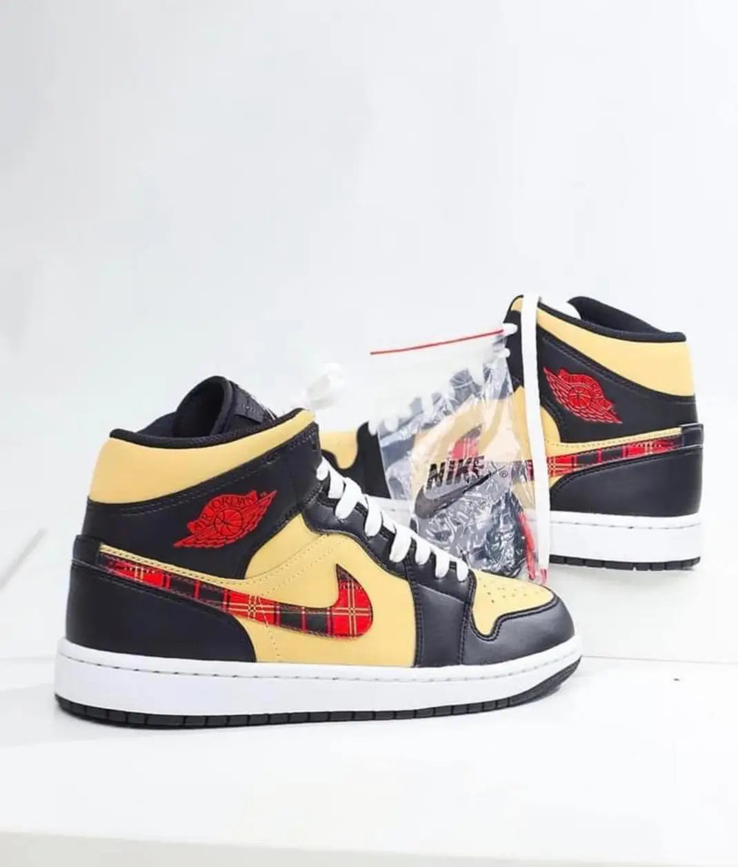 Air Jordan 1 Mid Tartan Swoosh - WORLDOFSHOES