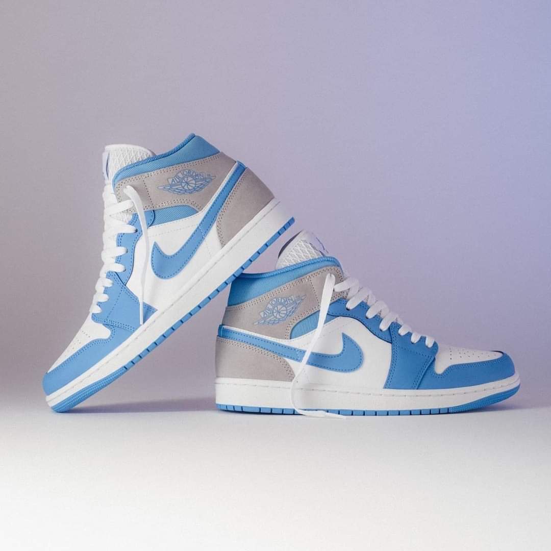 Jordan 1 Mid University Blue Grey - WORLDOFSHOES