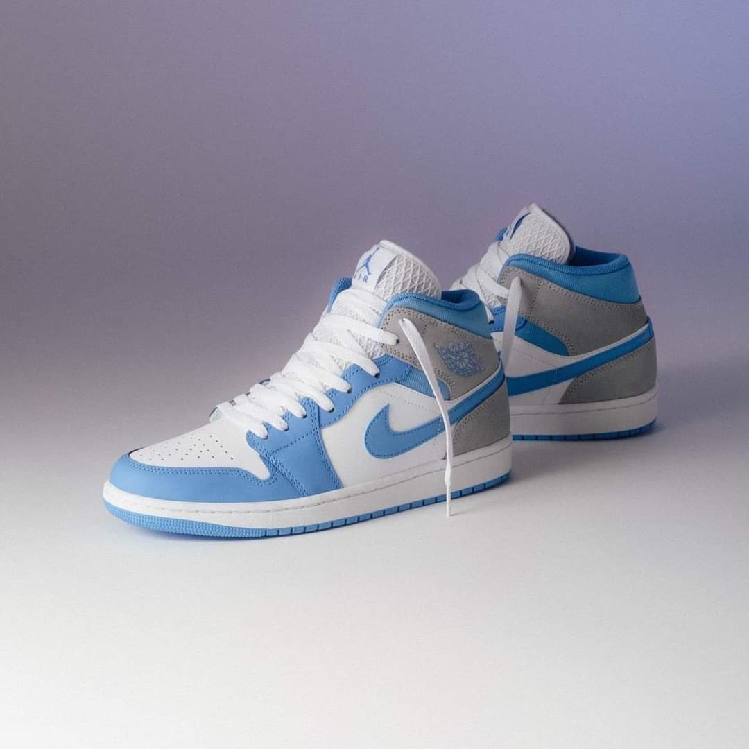 Jordan 1 Mid University Blue Grey - WORLDOFSHOES