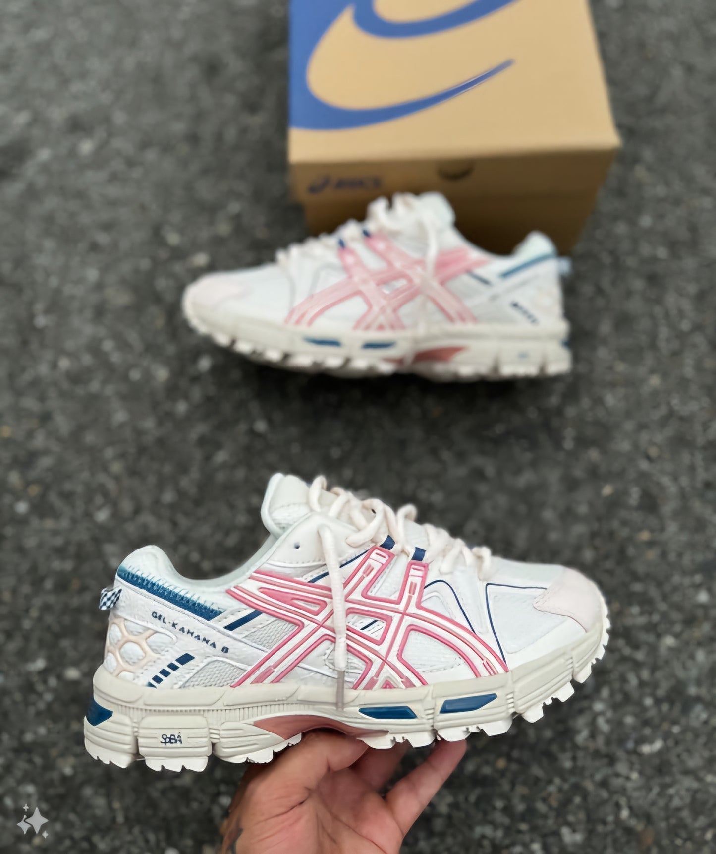 Asics kahana white cream pink