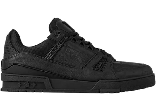 Louis Vuitton Black Monochrome Louis Vuitton LV Trainer - WORLDOFSHOES