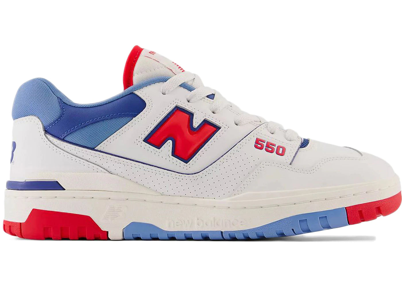 New Balance 550 White True Red Atlantic Blue - WORLDOFSHOES