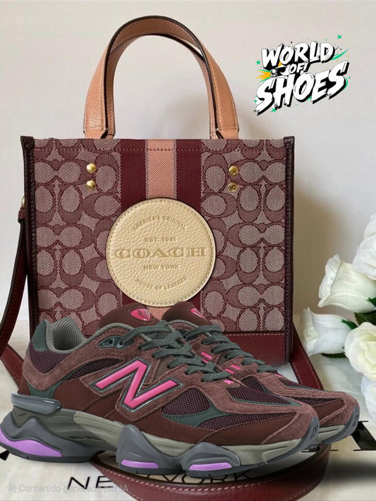 New Balance 9060 Rich Oak Burgundy coach - WORLDOFSHOES