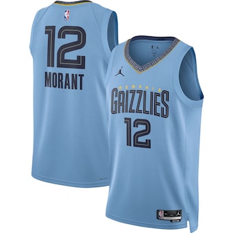 Men's Memphis Grizzlies Ja Morant Jordan Brand Light Blue 2022/23 Statement Edition Swingman Jersey - WORLDOFSHOES