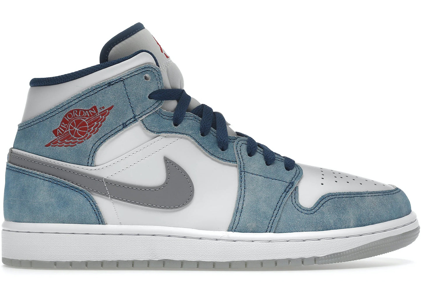 Jordan 1 Mid French Blue Fire Red - WORLDOFSHOES