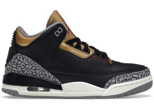 Jordan 3 Retro Black Cement Gold - WORLDOFSHOES