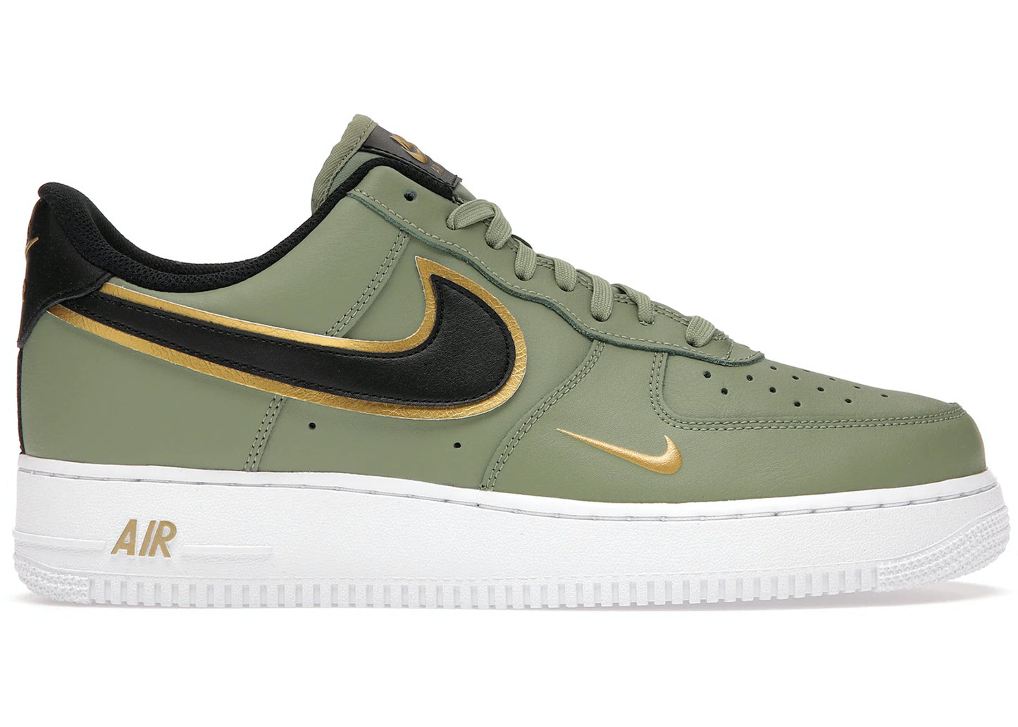 Nike Air Force 1 Low 07 LV8 Double Swoosh Olive Gold Black WORLDOFSHOES