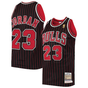 Men's Chicago Bulls Michael Jordan Mitchell & Ness Black 1997-98 Hardwood Classics Authentic Player Jersey - WORLDOFSHOES