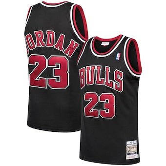 Men's Chicago Bulls Michael Jordan Mitchell & Ness Black 1997-98 Hardwood Classics Authentic Player Jersey - WORLDOFSHOES