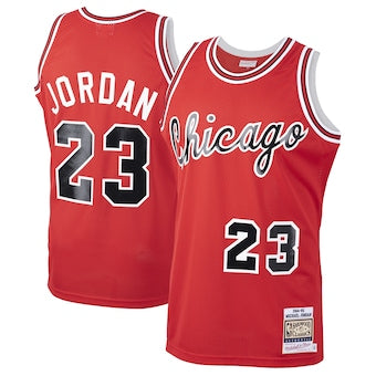 Men's Chicago Bulls Michael Jordan Mitchell & Ness Red 1984-85 Hardwood Classics Rookie Authentic Jersey - WORLDOFSHOES
