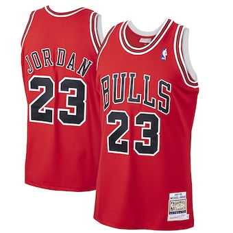 Men's Chicago Bulls Michael Jordan Mitchell & Ness Red 1997-98 Hardwood Classics Authentic Player Jersey - WORLDOFSHOES